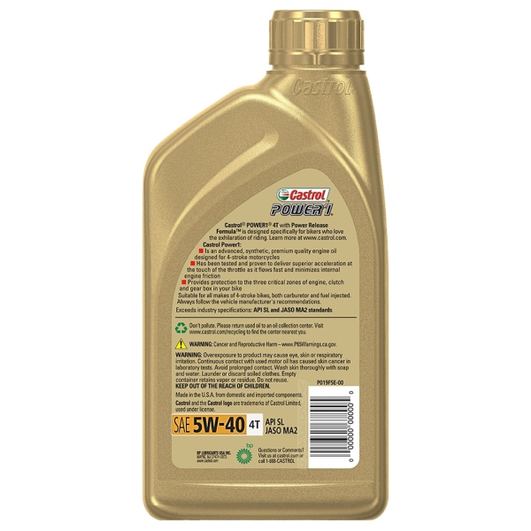 ACEITE DE MOTO 5W-40 4T CASTROL POWER 1 - 946ML